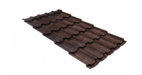 Металлочерепица Grand Line Kvinta Plus 0,45 мм Print Twincolor Antique Wood Eco