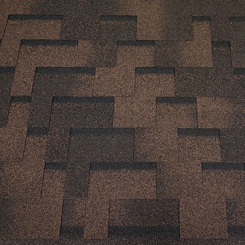 Гибкая черепица RoofShield Family Eco Light Modern коричневая с оттенением