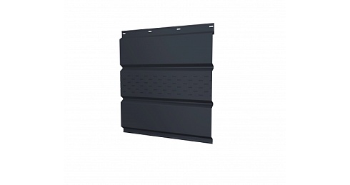 Софит металлический центральная перфорация 0,5 GreenCoat Pural Matt с пленкой RR 33 черный (RAL 9005 черный)