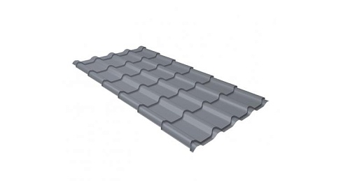 Металлочерепица Grand Line Kamea 0,45 мм PE RAL 9006 бело-алюминиевый