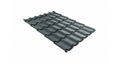 Металлочерепица Grand Line Classic 0,5 мм Satin RAL 7016 антрацитово-серый