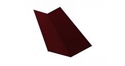 Планка ендовы верхней 145х145 0,5 Quarzit lite с пленкой RAL 3005 красное вино