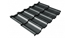 Металлочерепица модульная Grand Line Kvinta Uno c 3D резом 0,5 Satin RAL 7016 антрацитово-серый