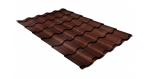 Металлочерепица Grand Line Kredo 0,45 мм Print Twincolor Cherry Wood Eco